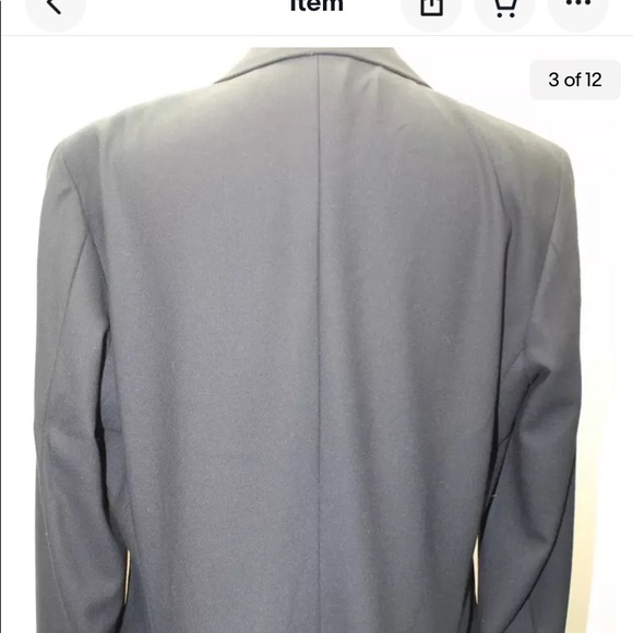 DKNY Men Blazer Black 40R Wool Italian Fabric Made In Hungary 2 Buttons - Picture 12 of 13